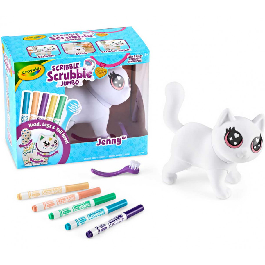 Набір для Творчості Котик Дженні з Маркерами Scribble Scrubbie Jumbo Cat Jenny Crayola 747703