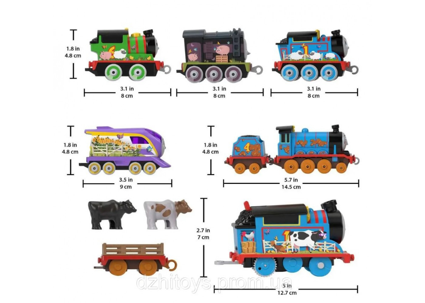 Набор из 6 Поездов Ферма Томас и Друзья Thomas & Friends Fisher-Price HHN52