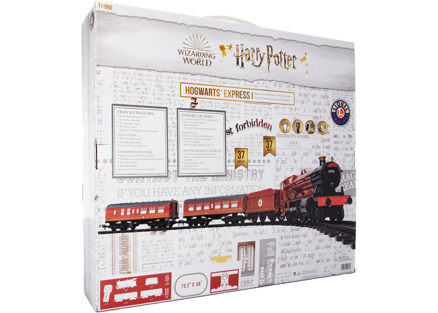 Железная Дорога Хогвартс Экспресс Гарри Поттер со звуком Harry Potter Hogwarts Express Lionel 11981