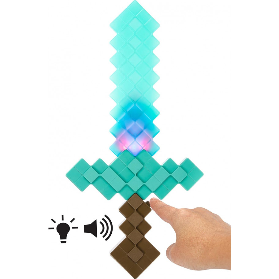 Меч Майнкрафт зі Звуком та Світлом Minecraft Enchanted Diamond Sword Mattel HNM78