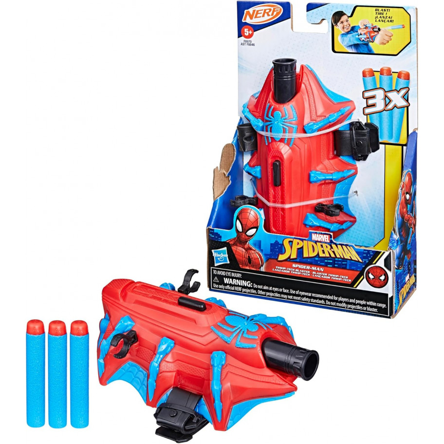 Бластер Нерф Рукавичка Людина Павук Marvel Mech Strike Mechasaurs Spider-Man Arachno Blaster Hasbro F8970