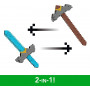 Меч та Кірка Майнкрафт 2 в 1 Minecraft Sword and Pickaxe 2 in 1 Mattel JFR72