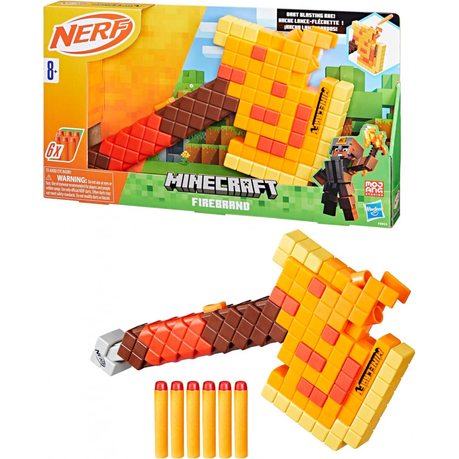 Бластер Сокира Майнкрафт Nerf Minecraft Firebrand Hasbro F8953