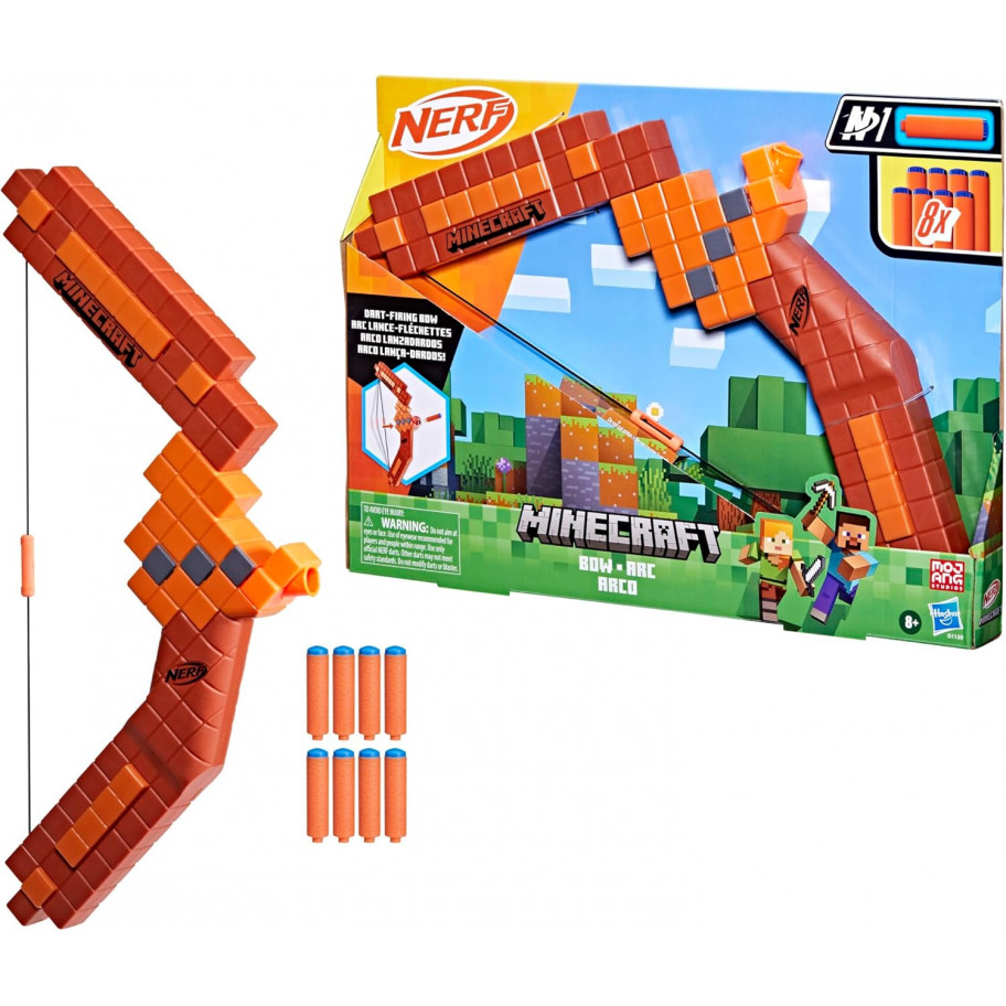 Бластер Лук Майнкрафт та 8 патронів Nerf Minecraft Bow Dart Blaster Hasbro G1120
