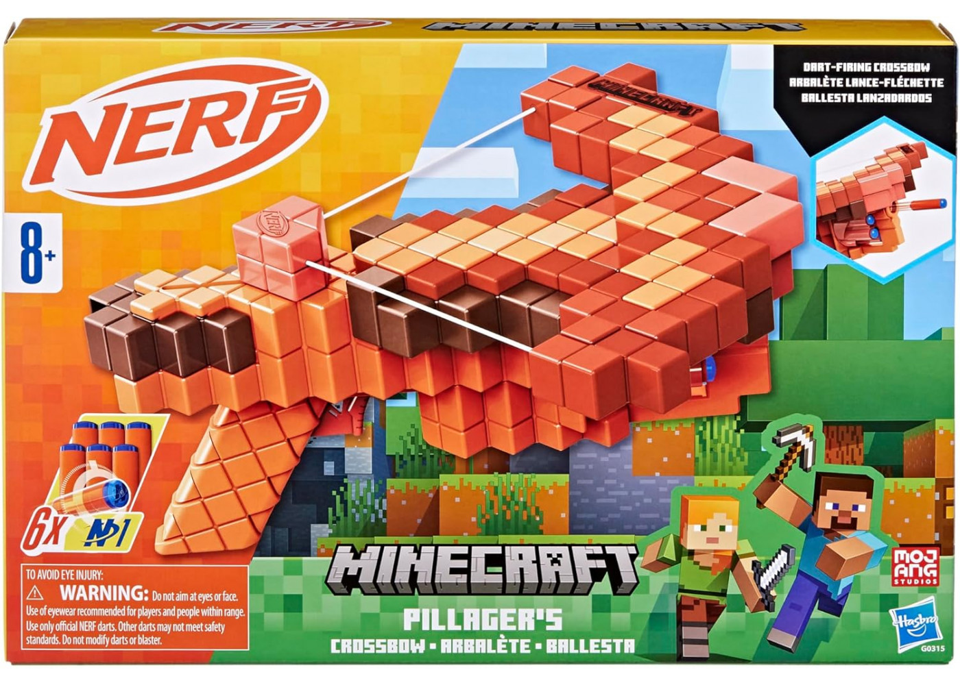 Арбалет Разбойника Майнкрафт Minecraft Nerf Pillager's Crossbow Dart Blaster Hasbro G0315
