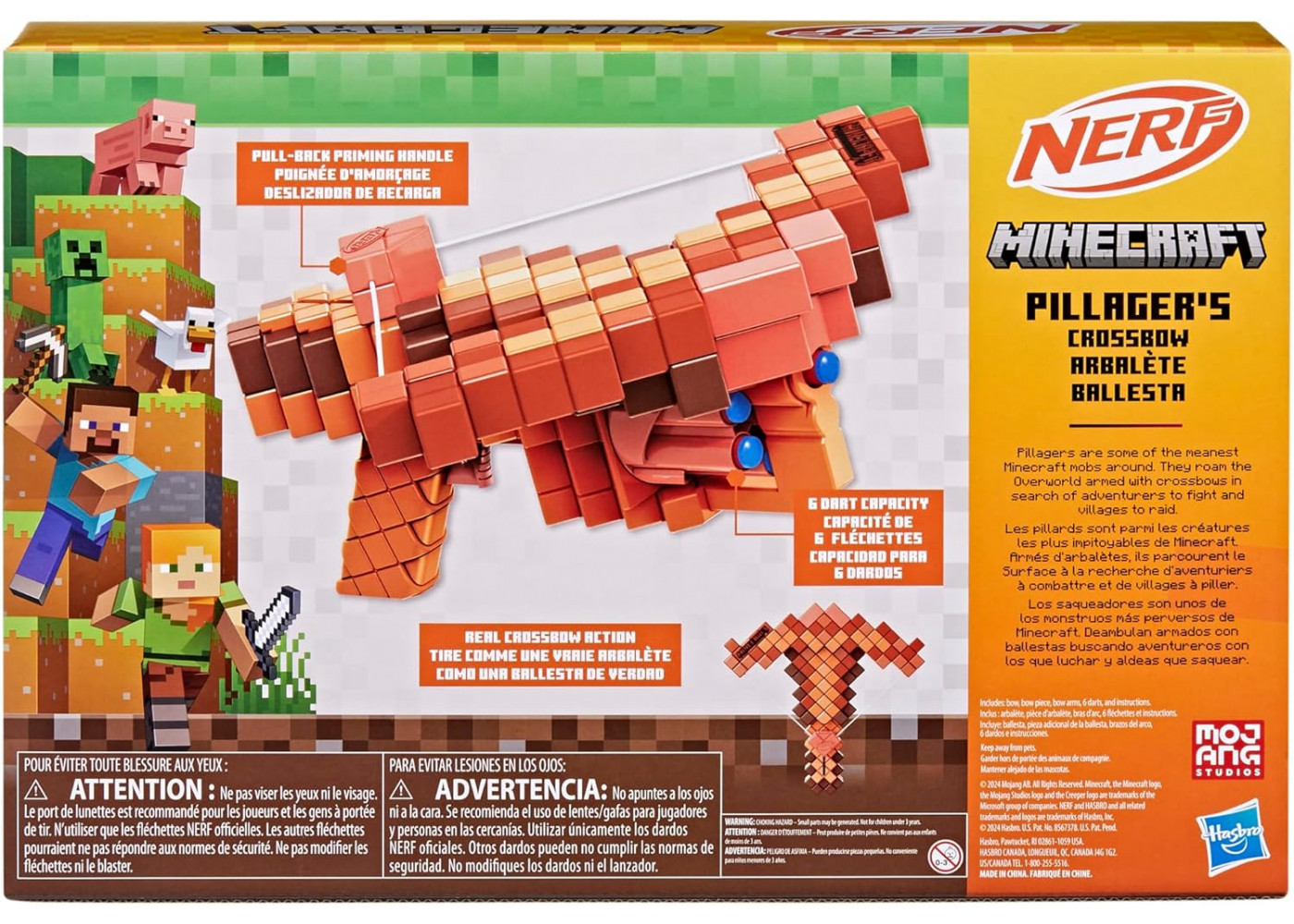 Арбалет Разбойника Майнкрафт Minecraft Nerf Pillager's Crossbow Dart Blaster Hasbro G0315