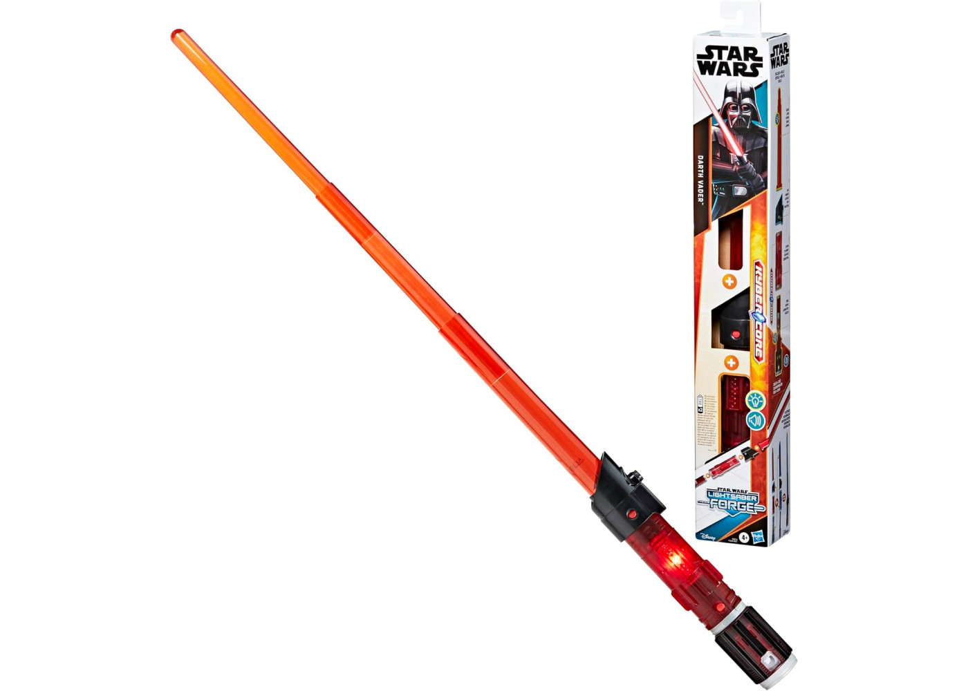 Световой Меч Дарт Вейдер звуки свет Star Wars Lightsaber Forge Kyber Core Darth Vader Hasbro F9971